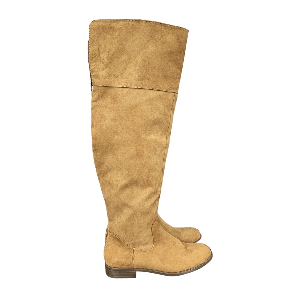 Just Fab Riding‎ Boots Womens 7 Brown Faux Suede Mona Knee High Fashion